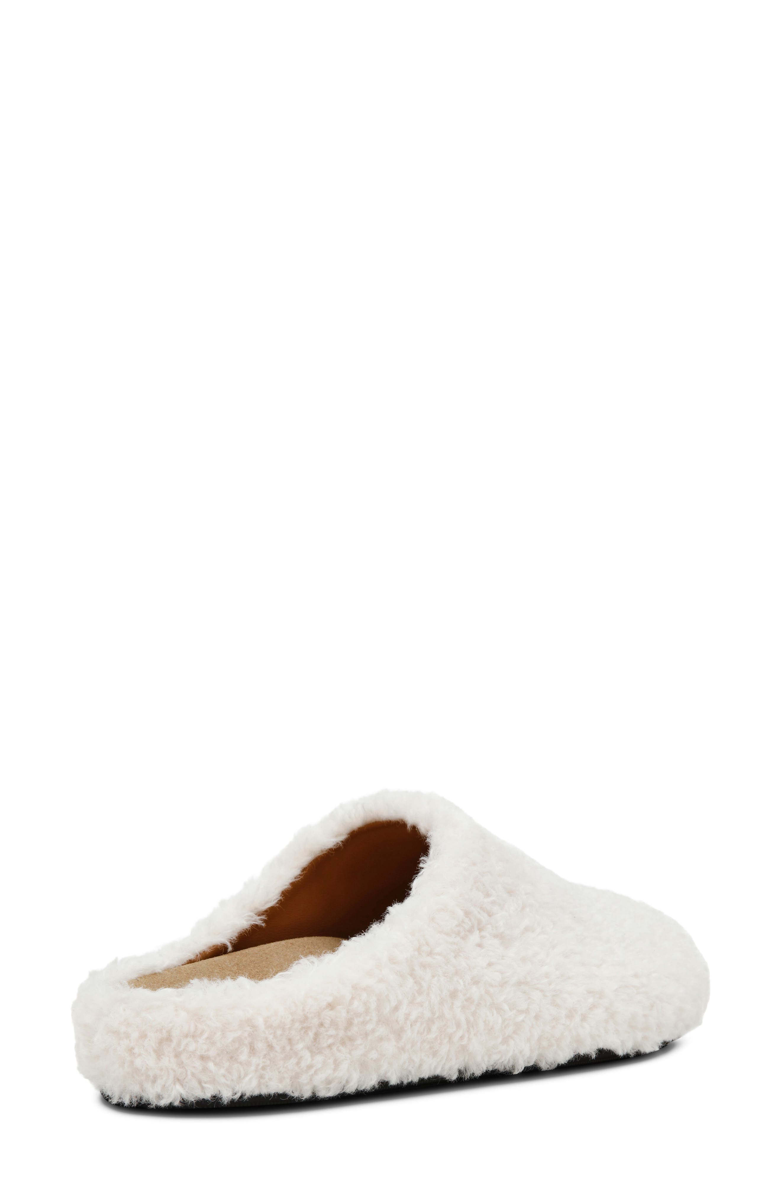 Fond Faux Fur Mule, Alternate, color, OFF WHITE