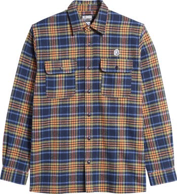 Contact Plaid Logo Appliqué Flannel Overshirt