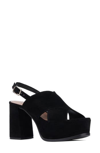 Aquatalia Nadina Platform Slingback Sandal In Black