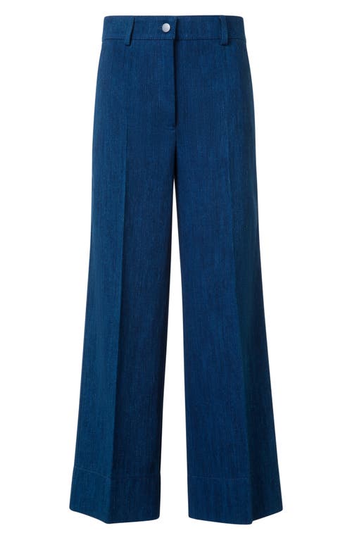 Akris Punto Signature Dot Application Denim Wide Leg Pants
