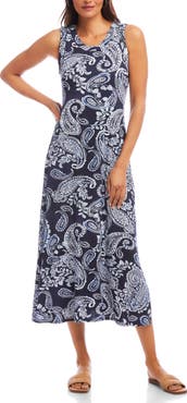 Karen Kane Paisley Sleeveless Jersey Midi Dress