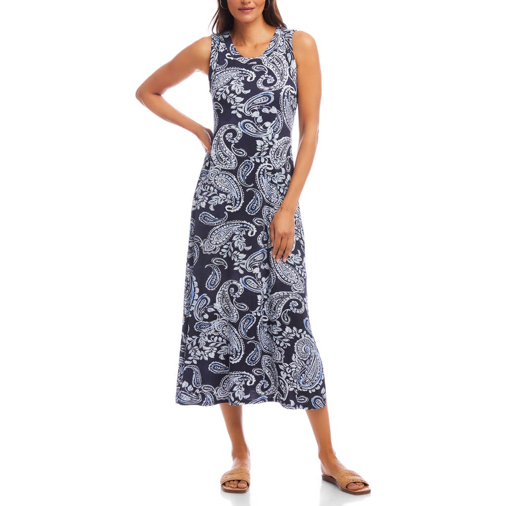 Karen Kane Paisley Sleeveless Jersey Midi Dress In Paisley