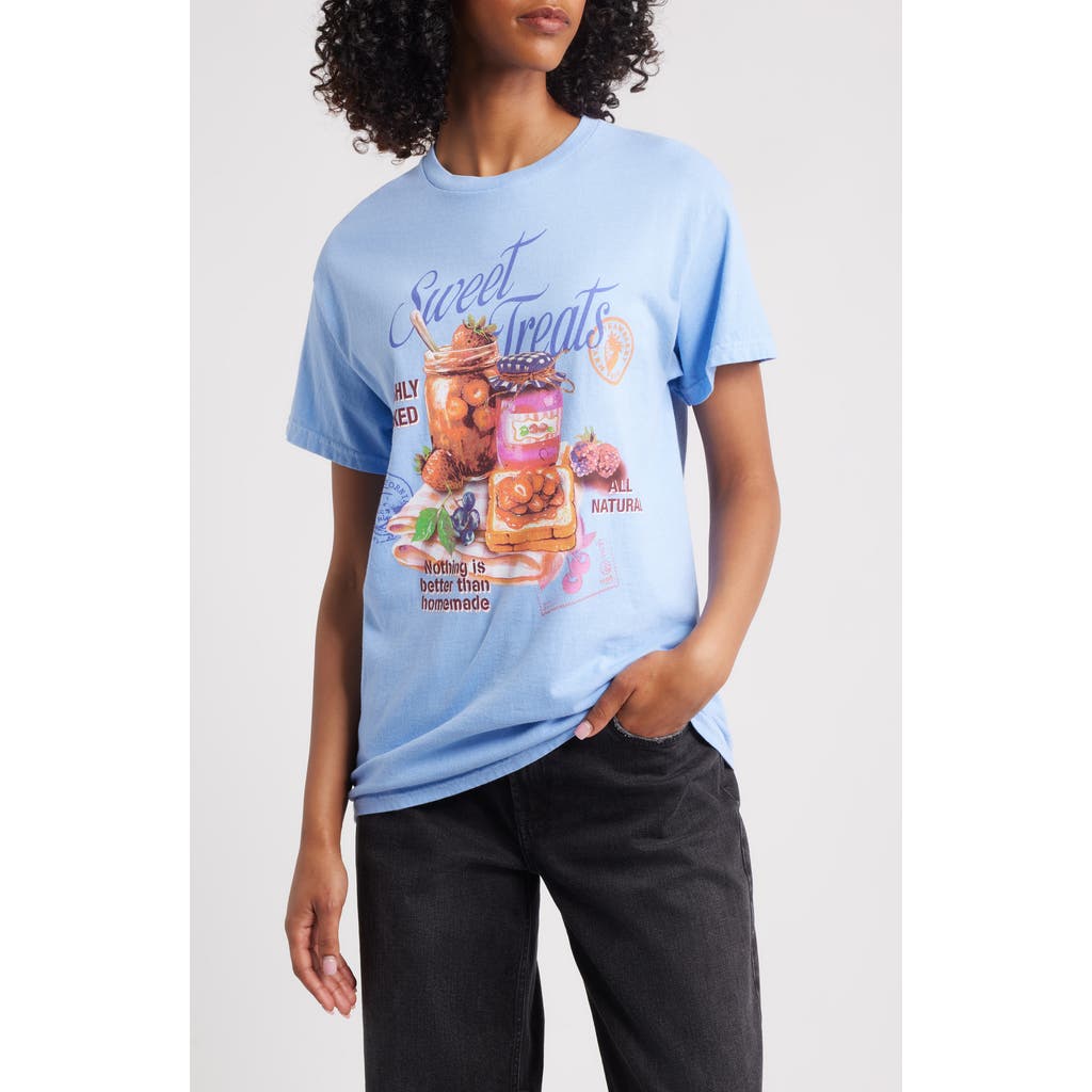 Vinyl Icons Sweet Treats Cotton Graphic T-shirt In Blue