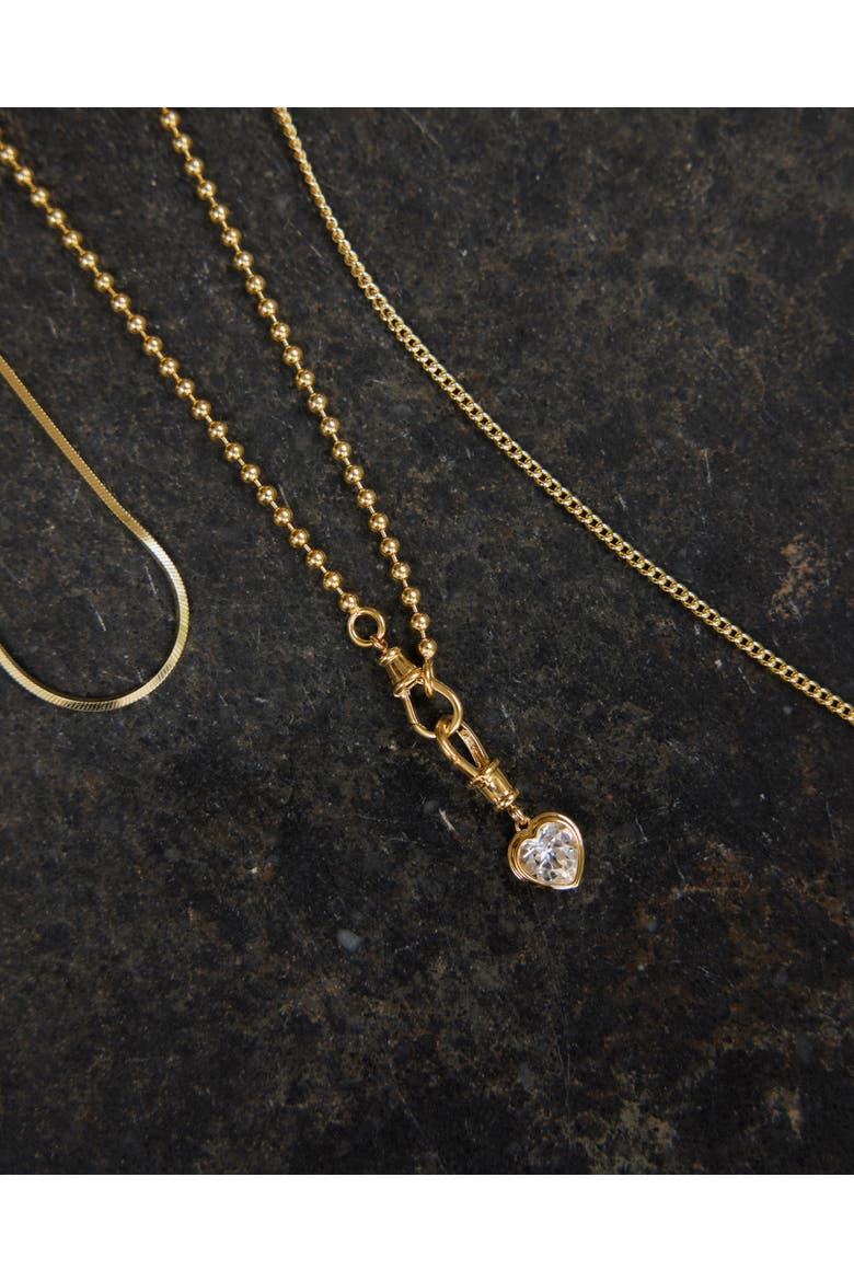 Heart White Sapphire Necklace, Alternate, color, White Sapphire