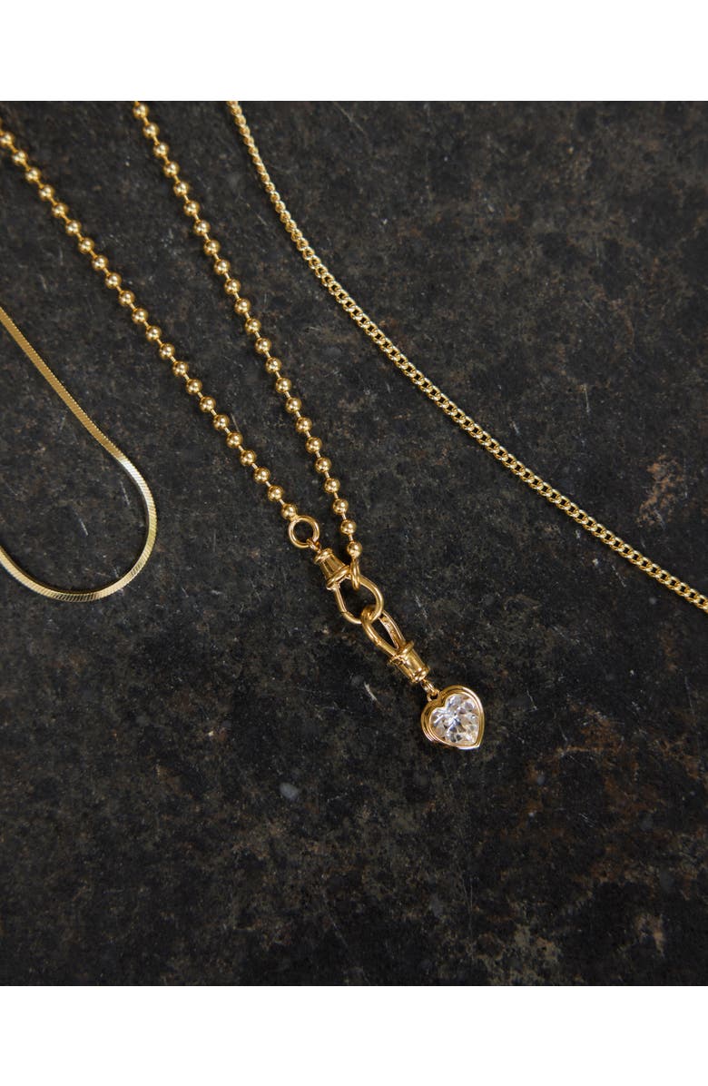 Edge of Ember Heart White Sapphire Necklace, Alternate, color, White Sapphire