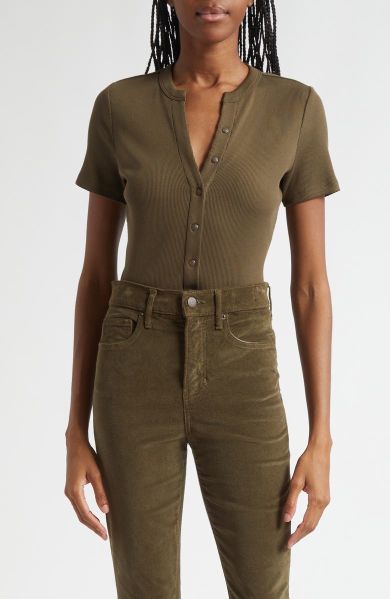 Veronica Beard Dilia Rib Top, Main, color, Cypress