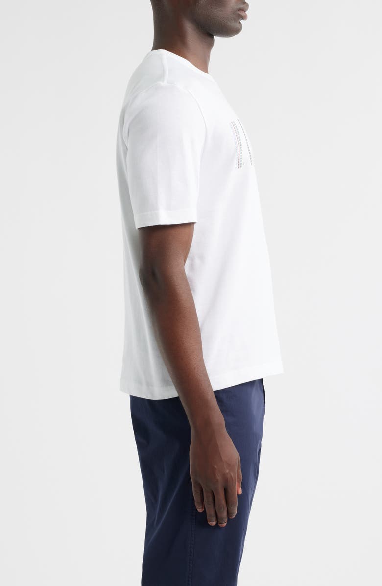 PS Paul Smith Casual Fit Stitch Stripe Organic Cotton Graphic T-Shirt, Alternate, color, White