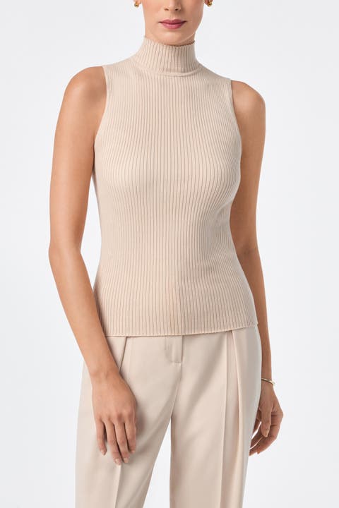 Westhampton Sleeveless Ribbed Turtle Neck