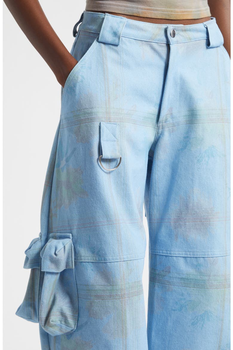 Lawn Floral Plaid Cargo Jeans, Alternate, color, DENIM PICNIC
