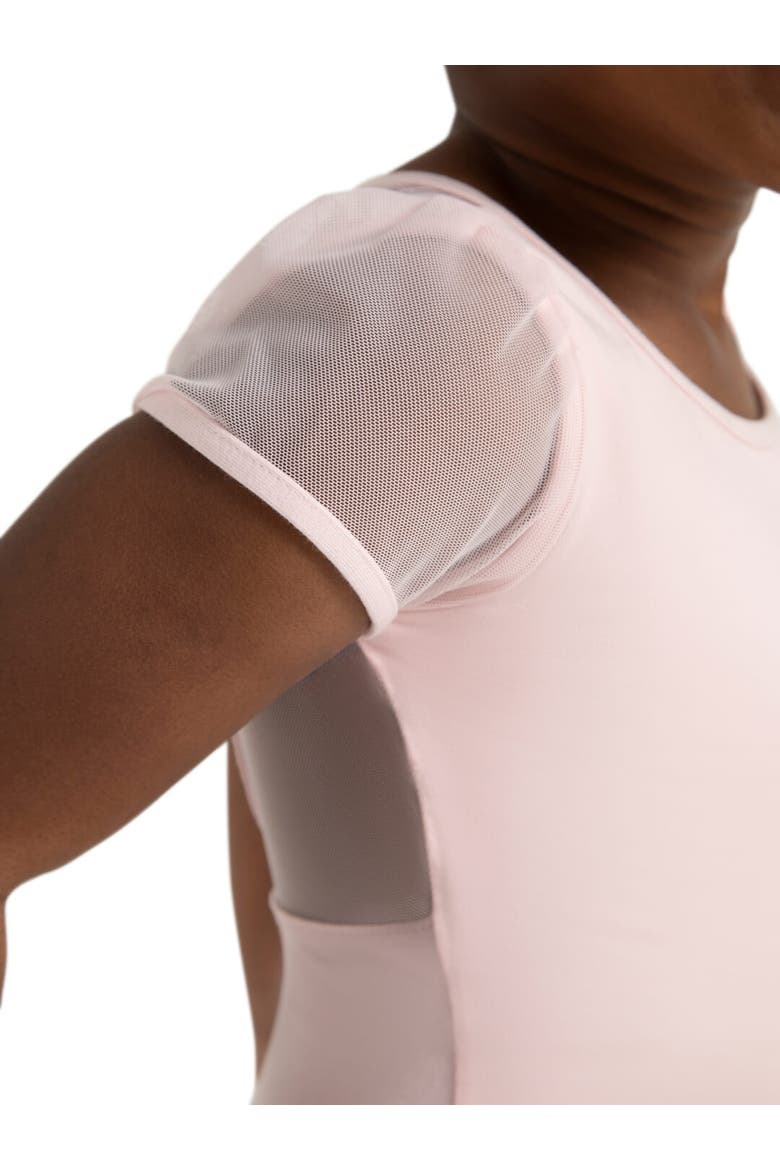 Puff Sleeve Keyhole Back Leotard, Alternate, color, light/pastel pink