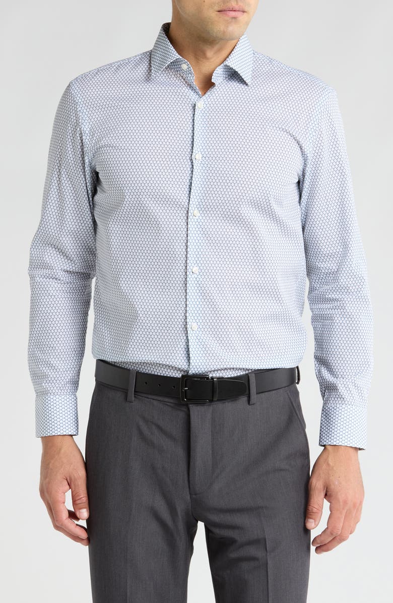 HUGO Mabel Sharp Fit Geometric Print Dress Shirt, Main, color,