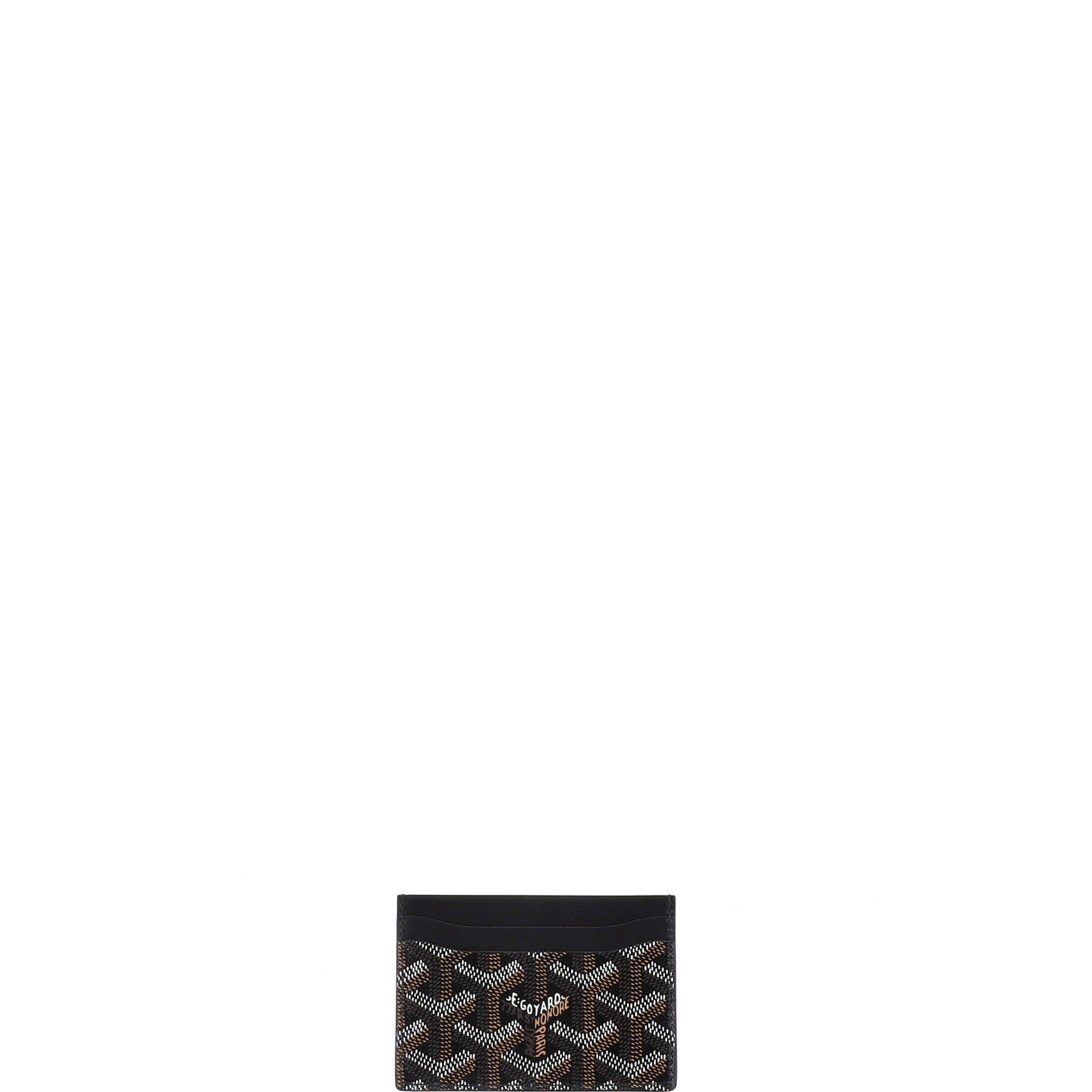Pre-Owned Goyard Saint Sulpice Card Holder Coated Canvas, Alternate, color, Black