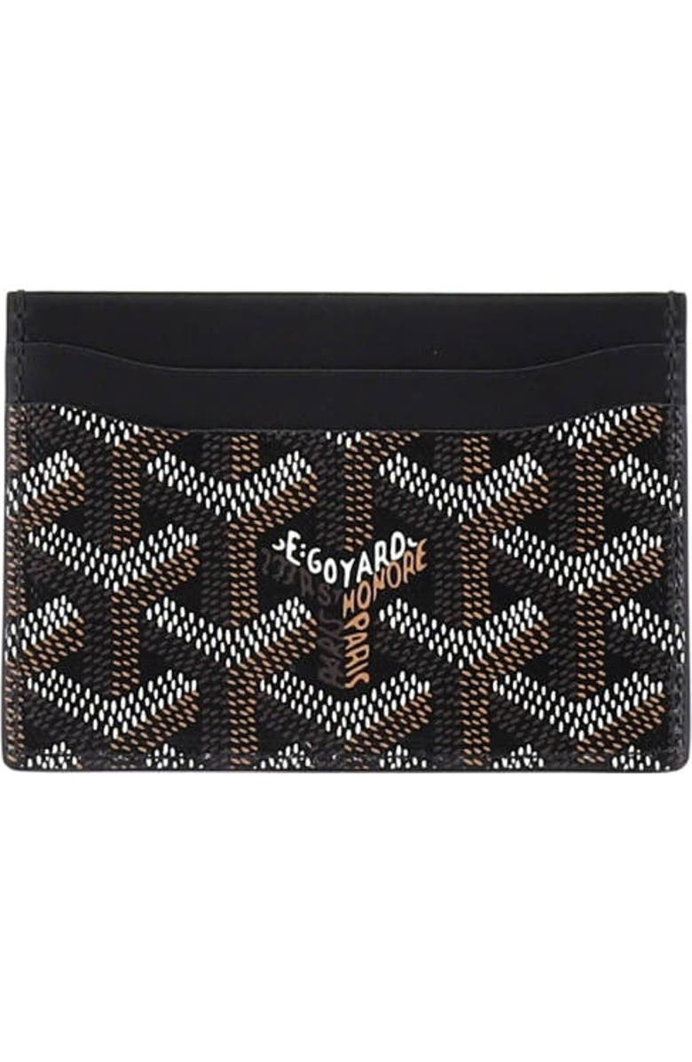 Pre-Owned Goyard Saint Sulpice Card Holder Coated Canvas, Alternate, color, Black