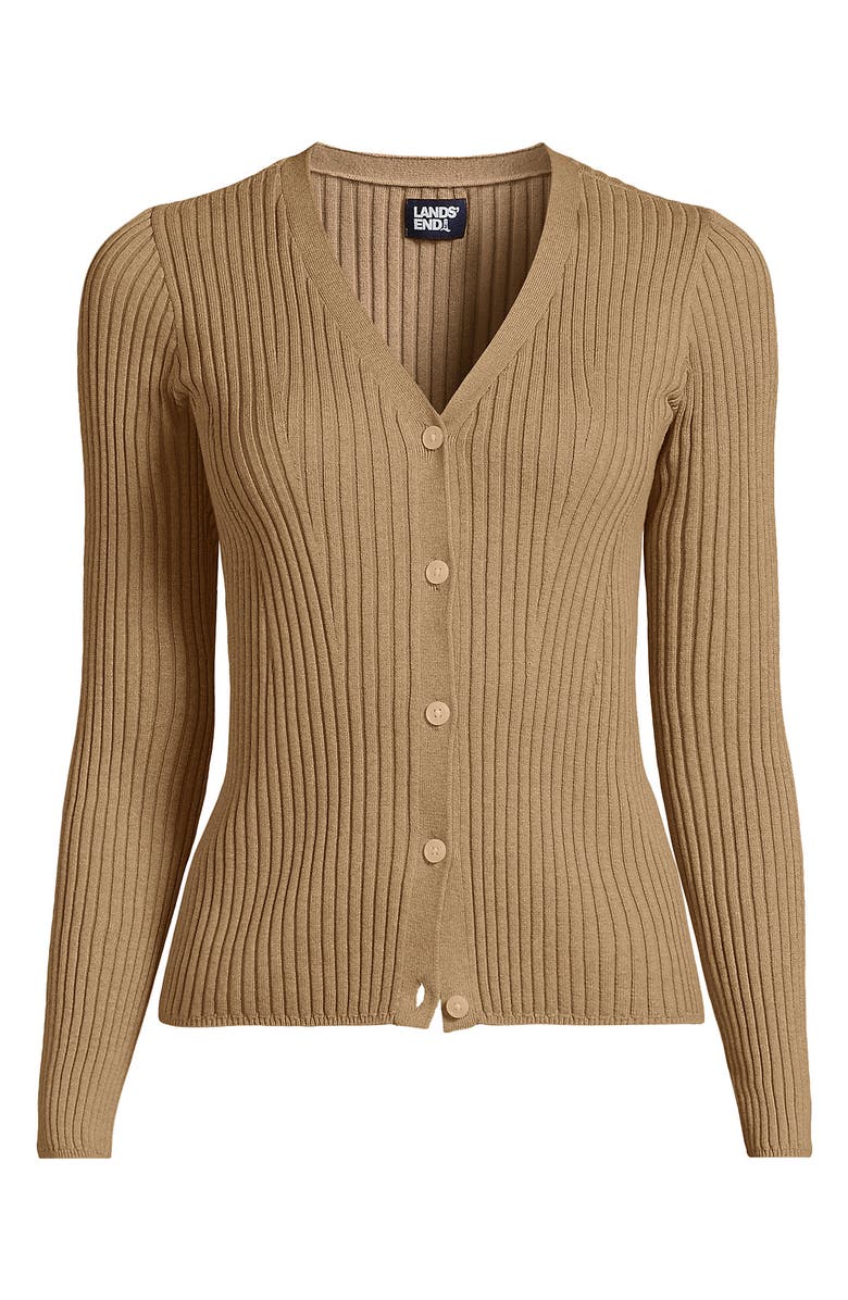 Lands' End Fine Gauge Cotton Cardigan Sweater, Alternate, color, 