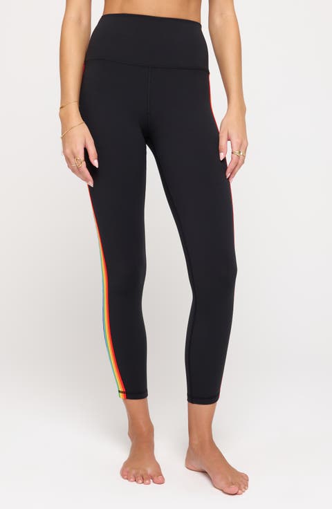 Ada Rainbow Stripe High Waist Dream Tech Jersey 7/8 Leggings