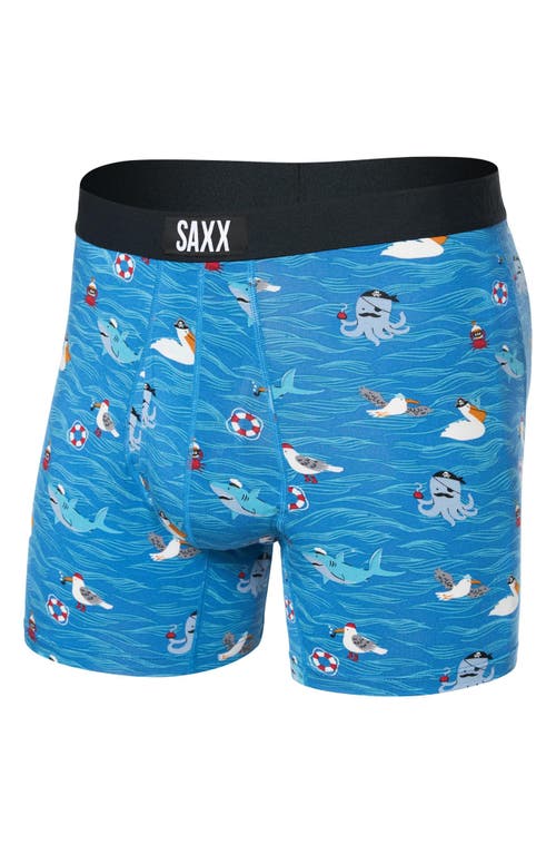 Saxx Ultra Soft Relaxed Fit Boxer Briefs In Seas The Day-lake Blue