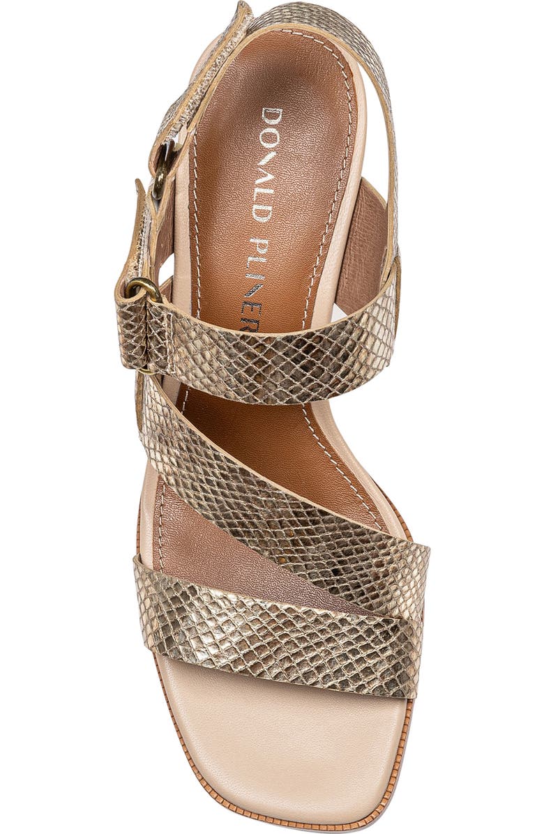 Donald Pliner Fisherman Kitten Heel Sandal, Alternate, color, Platino Embossed