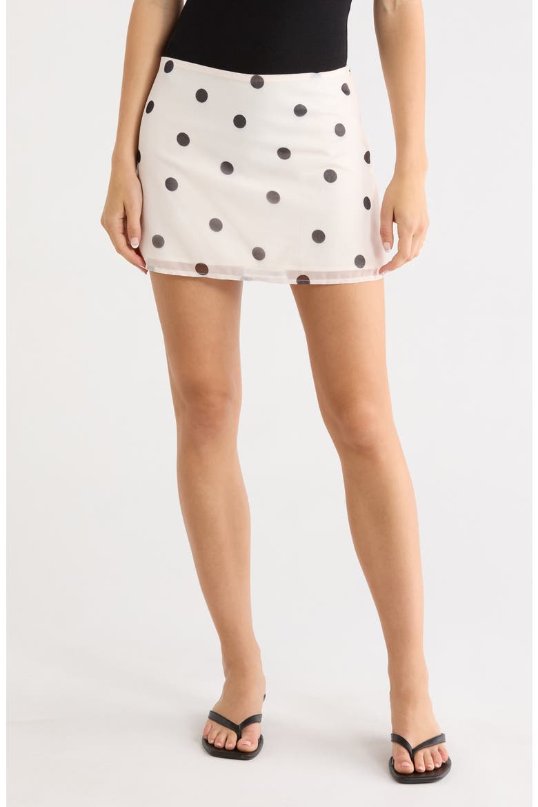 Adelaida Polka Dot Miniskirt, Main, color, CREAM POLKA