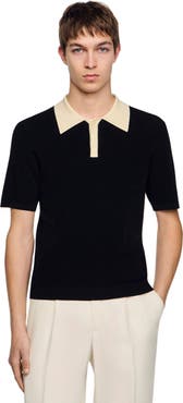 SANDRO Two-tone Polo Shirt