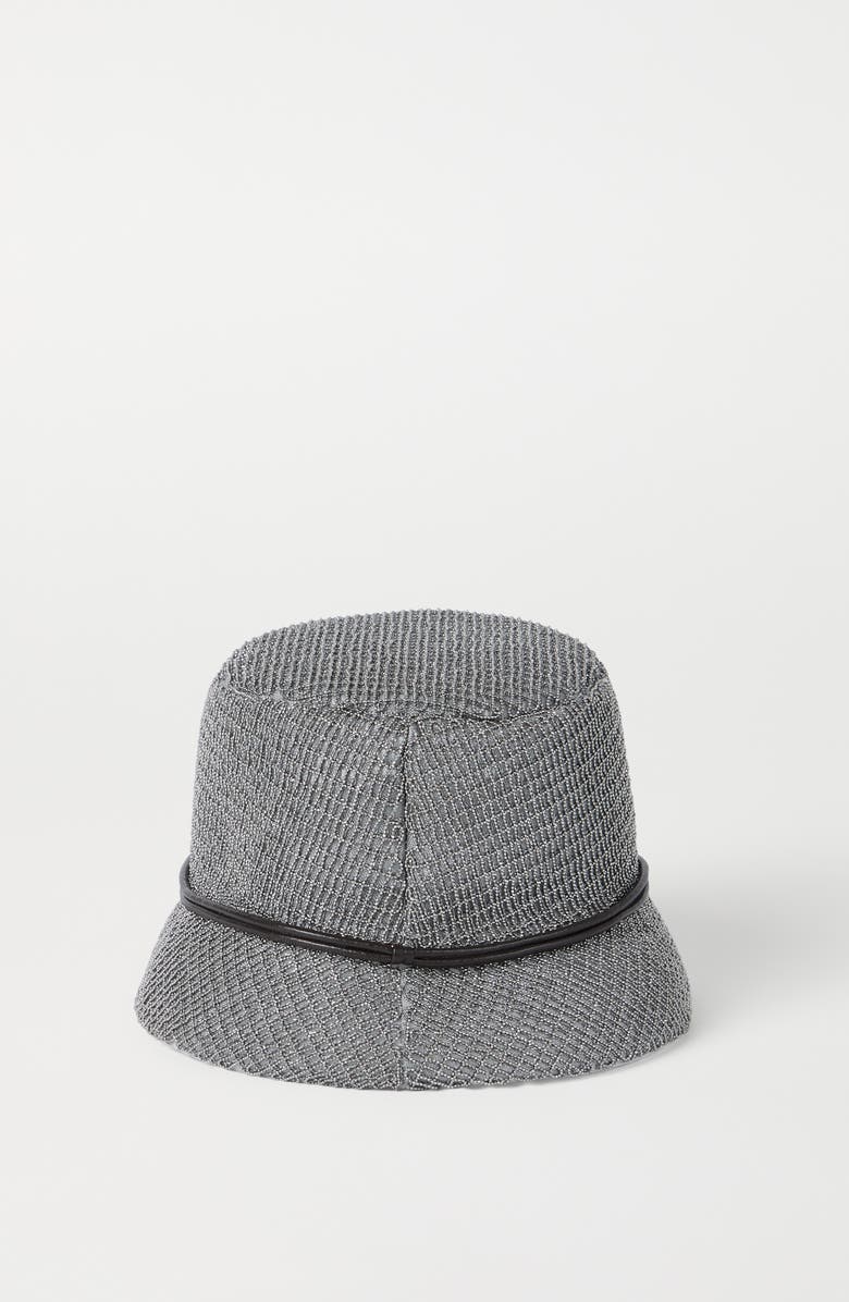 Brunello Cucinelli Precious bucket hat, Alternate, color, Grey