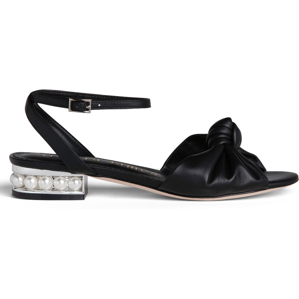 Allegra James Mina Leather Knot Sandal In Black