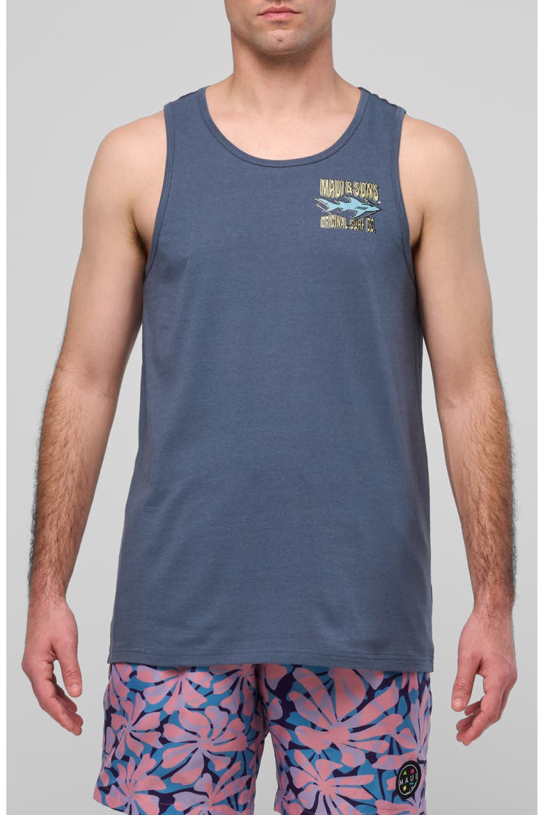 Biting Edge Graphic Tank, Main, color, INDIGO