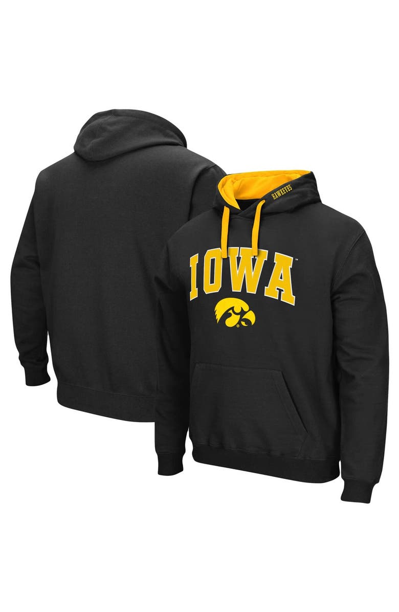 COLOSSEUM Men's Colosseum Black Iowa Hawkeyes Big & Tall Arch & Logo 2.0 Pullover Hoodie, Main, color, Black