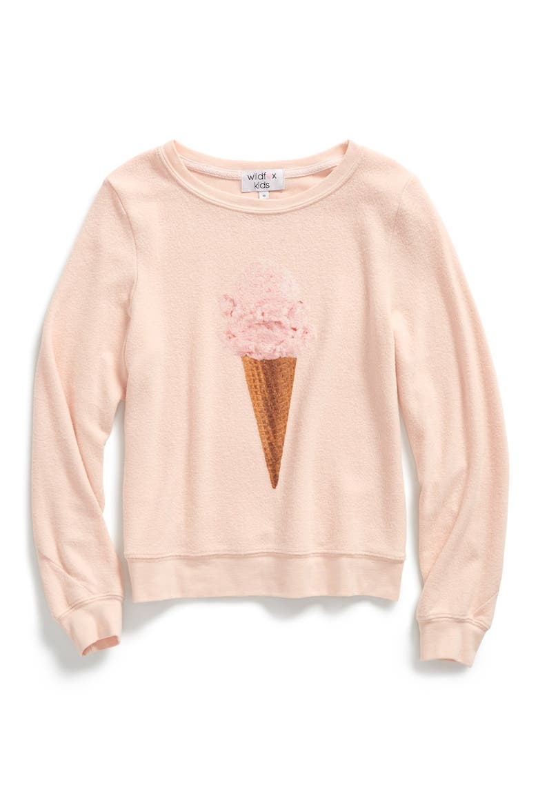 'Breakfast - Baggy Beach Jumper' Sweatshirt, Main, color, PINK WOOD