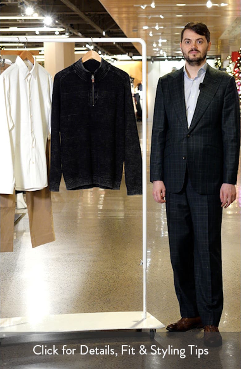 Saltwater Textured Cotton Half Zip Sweater, sales video thumbnail