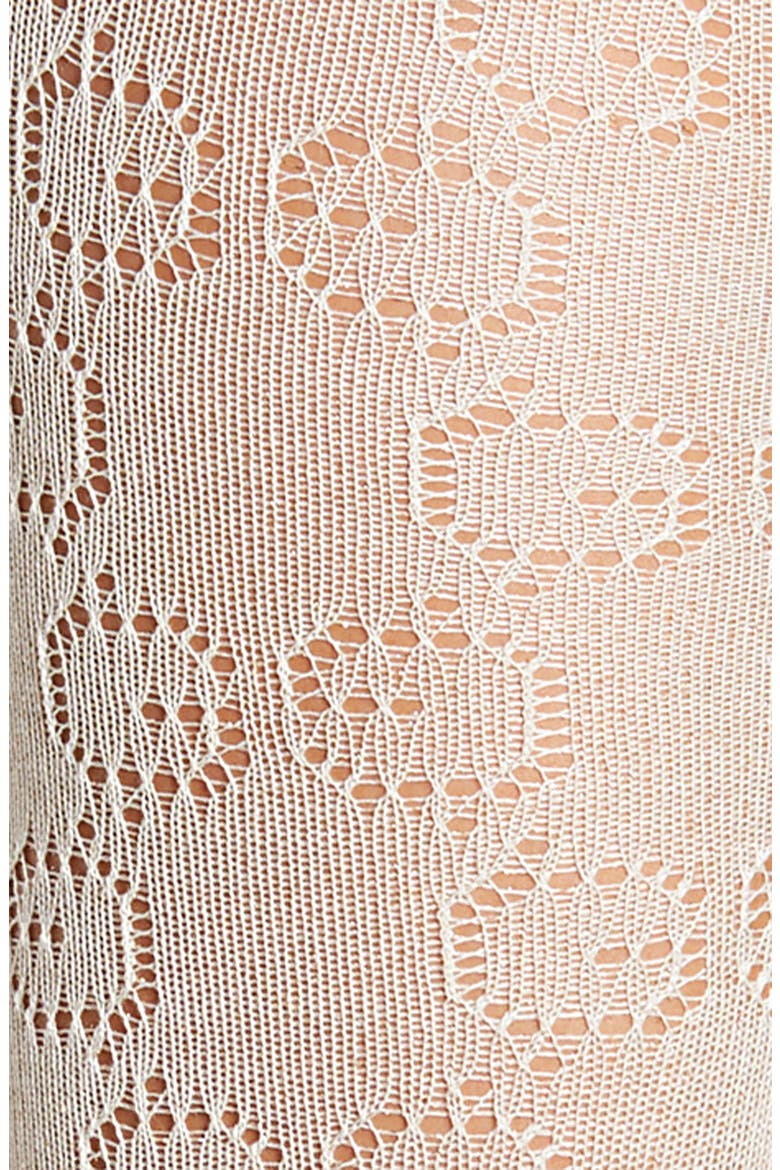 Logo Wool Blend Tights, Alternate, color, IVORY/ YELLOW