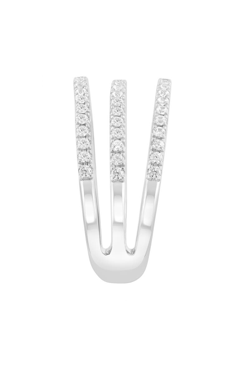 Sterling Silver Zircon Triple Band Ring, Alternate, color, SILVER