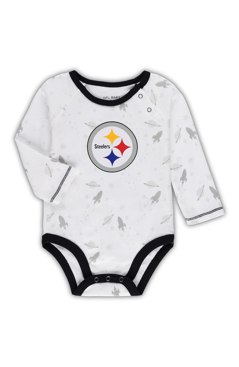 Outerstuff Newborn & Infant White/Black Pittsburgh Steelers Dream Team Bodysuit Pants & Hat Set, Alternate, color, 