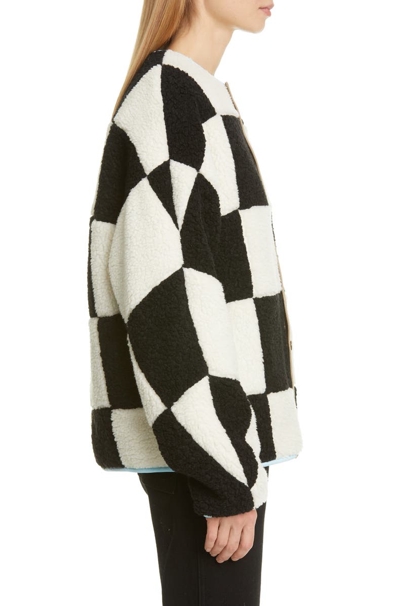 Sandy Liang Pawn Check Fleece Jacket, Alternate, color, 