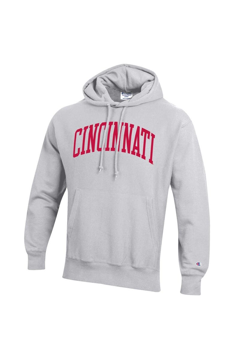 Champion Men's Champion Heathered Gray Cincinnati Bearcats Team Arch Reverse Weave Pullover Hoodie, Alternate, color, Heather Gray