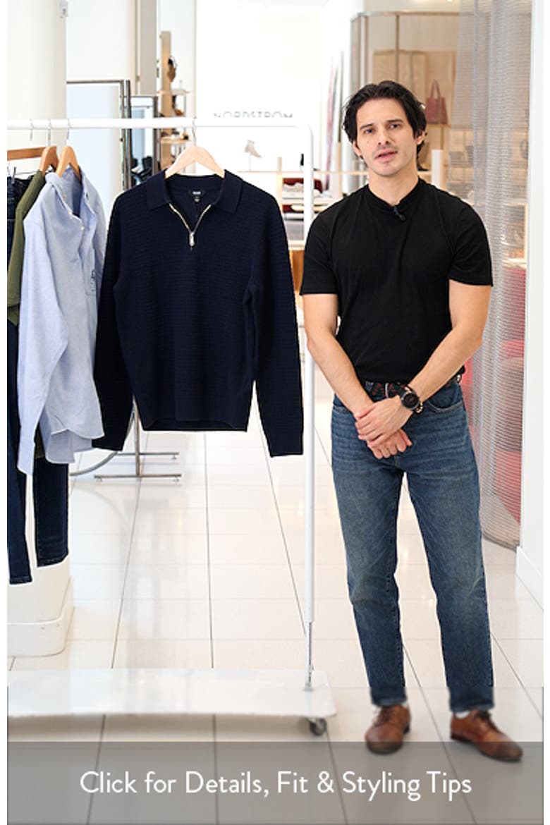 Hamilton Textured Long Sleeve Wool Quarter Zip Polo video