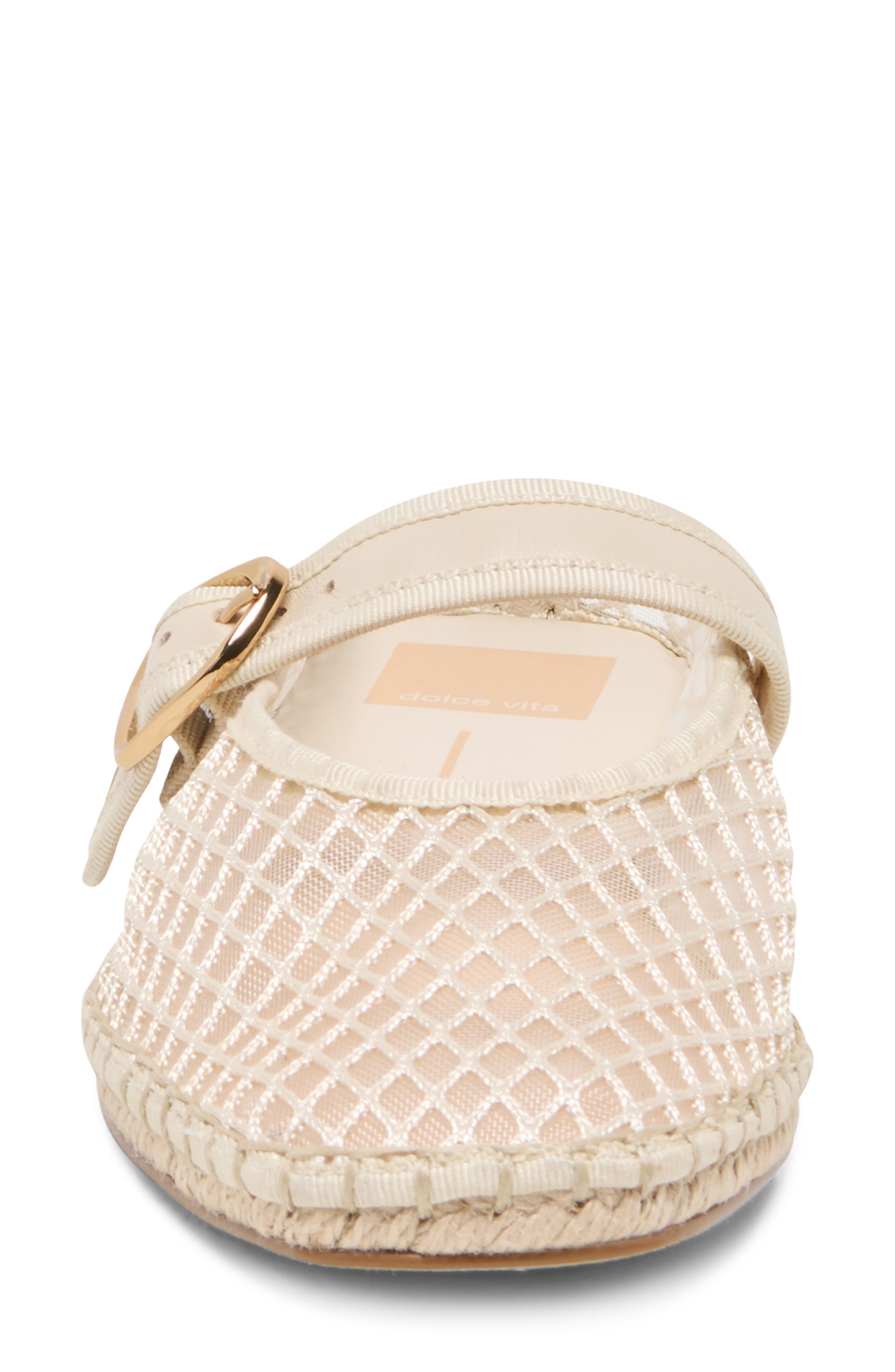 Milie Mary Jane Flat, Alternate, color, ECRU WOVEN MESH