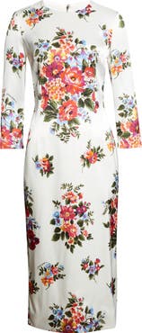Dolce&Gabbana Floral Satin Midi Dress