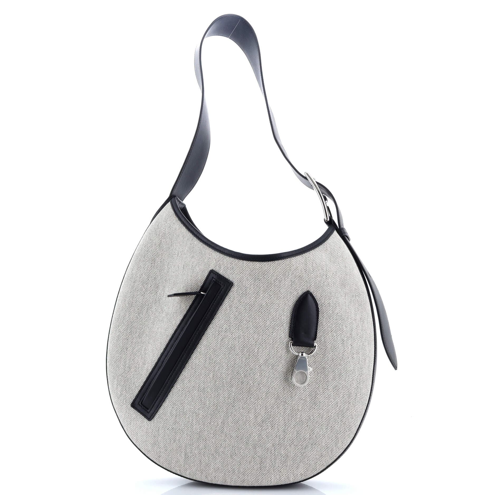 Pre-Owned Hermes Arcon Bag Toile and Leather in Black 