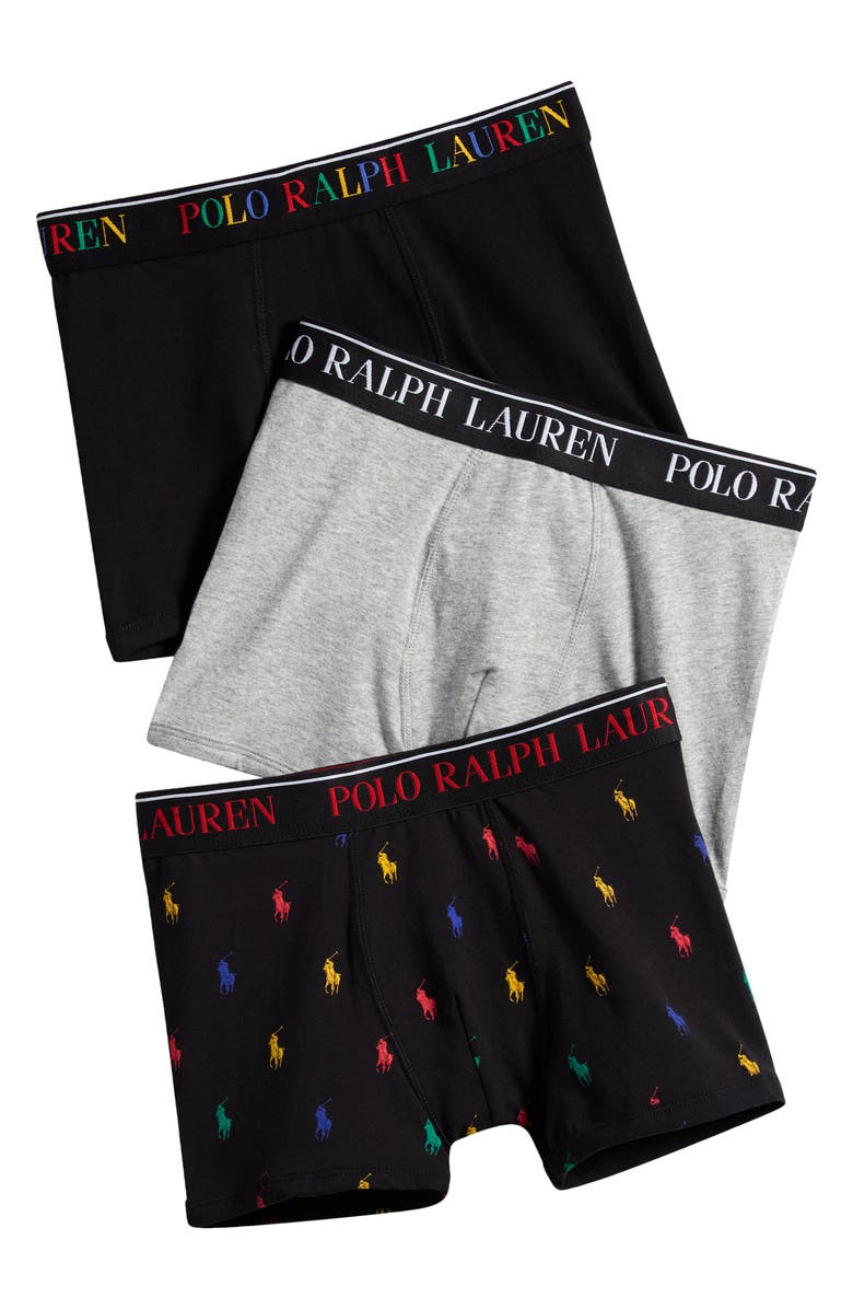 Polo Ralph Lauren Kids' Assorted 3-Pack Stretch Cotton Boxers, Main, color, 
