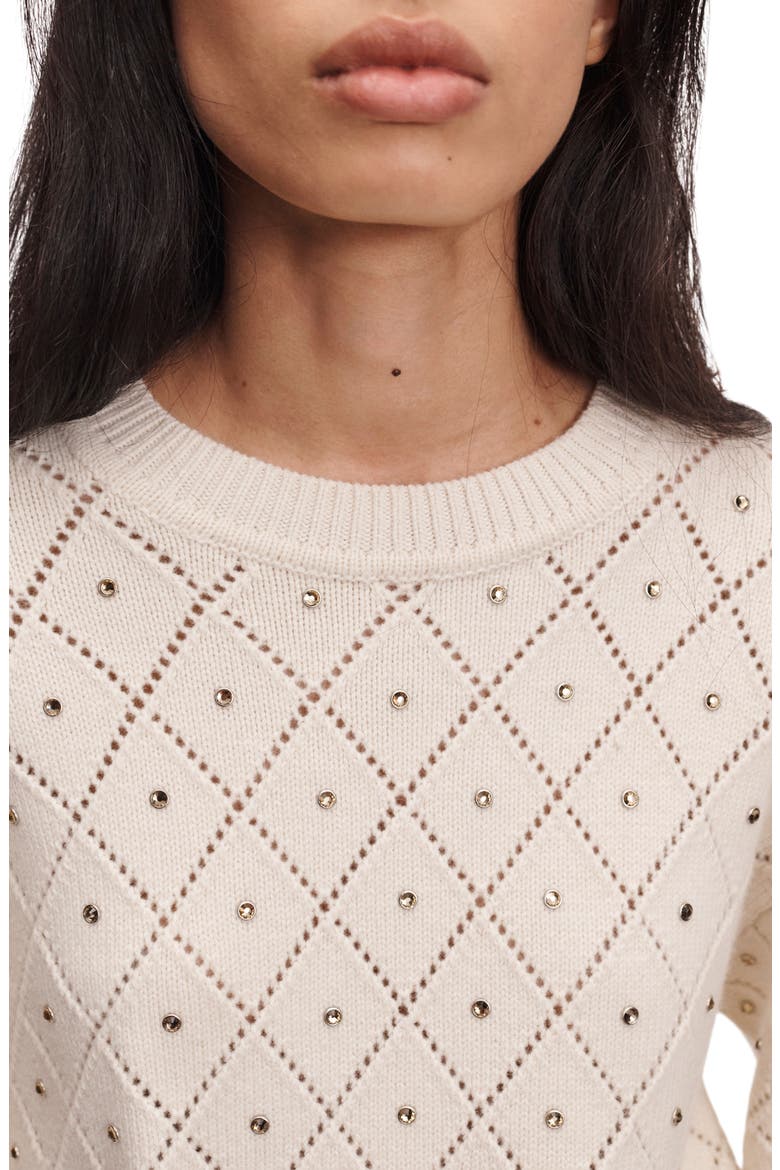 Emma Embellished Wool Sweater, Alternate, color, IVORY