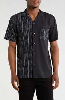 Von Dutch Logo Print Short Sleeve Button-Up Camp Shirt