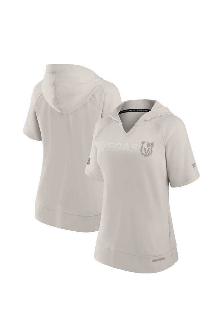 Women's Fanatics Cream Vegas Golden Knights Authentic Pro Road Fashion V-Neck Hoodie T-Shirt, Main, color, Cream