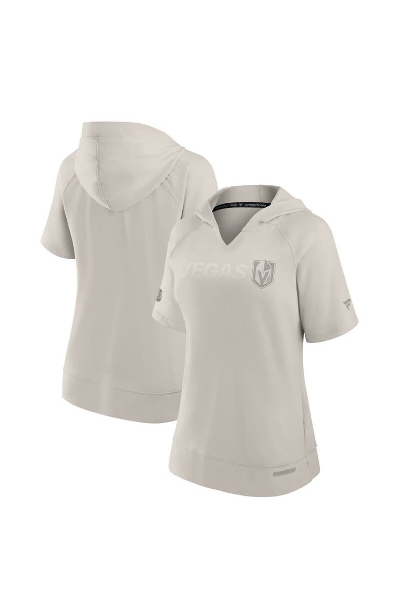 FANATICS Women's Fanatics Cream Vegas Golden Knights Authentic Pro Road Fashion V-Neck Hoodie T-Shirt, Main, color, Cream