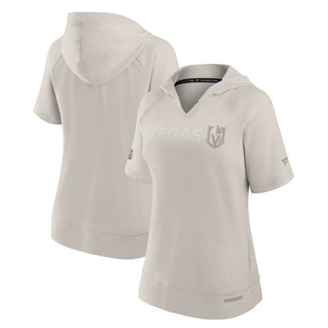 Women
s Fanatics Cream Vegas Golden Knights Authentic Pro Road Fashion V-Neck Hoodie T-Shirt