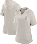 FANATICS Women's Fanatics Cream Vegas Golden Knights Authentic Pro Road Fashion V-Neck Hoodie T-Shirt