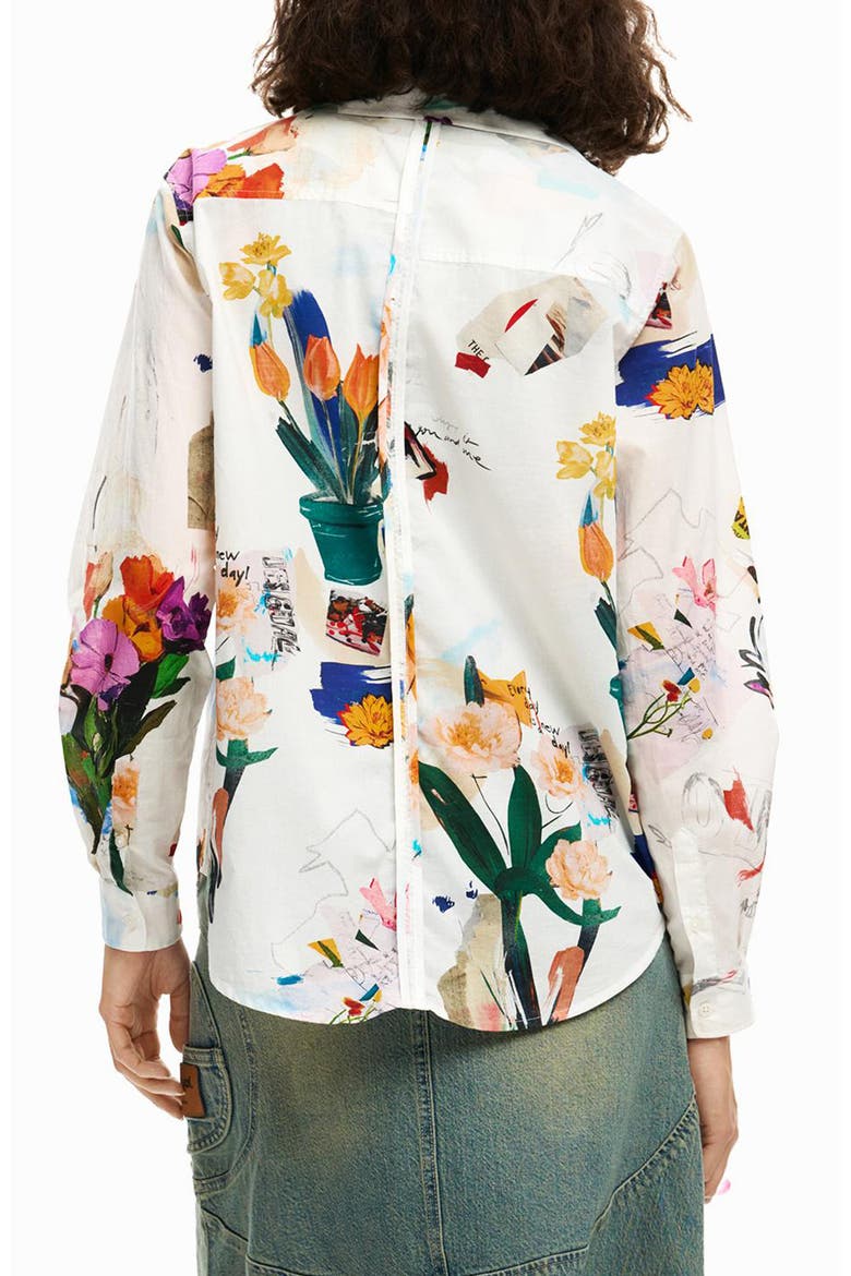 Floral Print Woven Shirt, Alternate, color, WHITE
