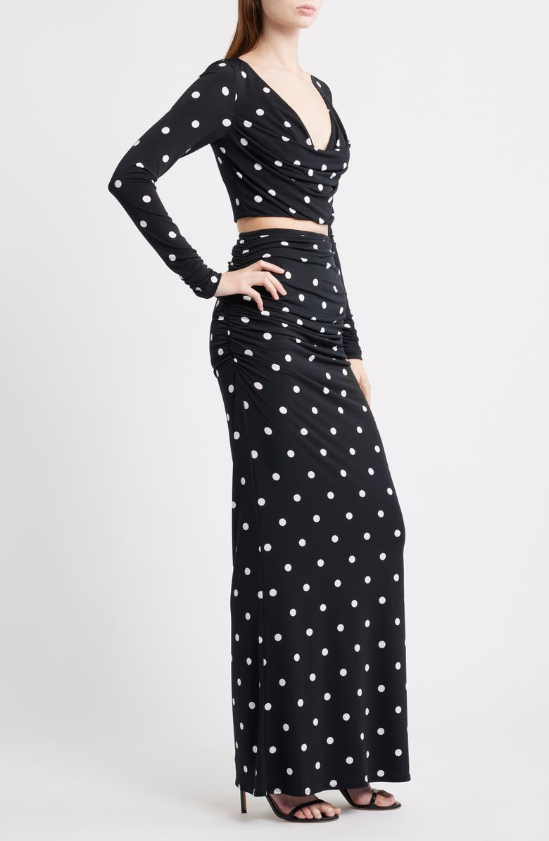 Black Halo Rafaela Two-Piece Crop Top & Maxi Skirt Set, Alternate, color, Spotlight