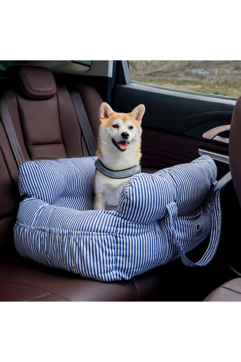 Dog Car Seat Bed, Alternate, color, Blue Stripe