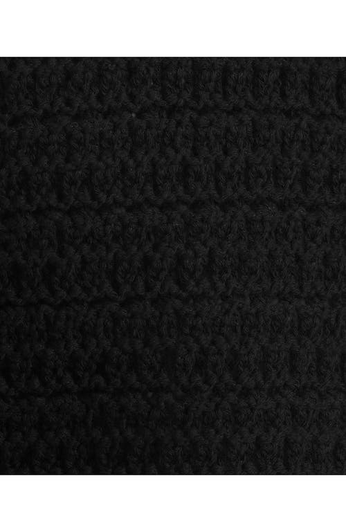 Lands' End Blend Texture U Neck Vest Sweater In Black