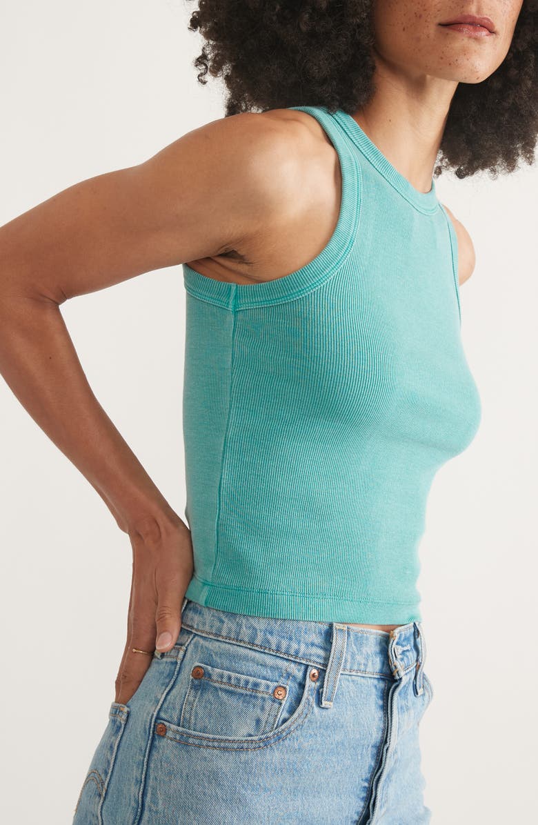 Marine Layer Lexi Sun-In High Neck Crop Rib Tank, Alternate, color, 